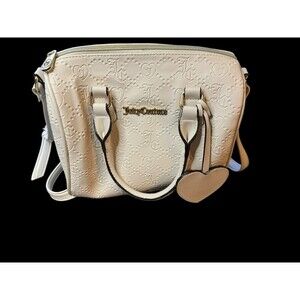 JUICY COUTURE Bag Bestseller Fame Crossbody Satchel - Cafe Cream Angel Deboss